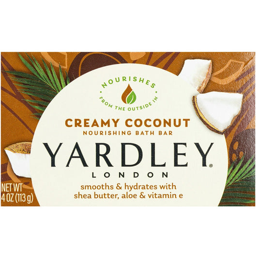 Yardley London Creamy Coconut Moisturizing Bath Bar, 4.25 Oz