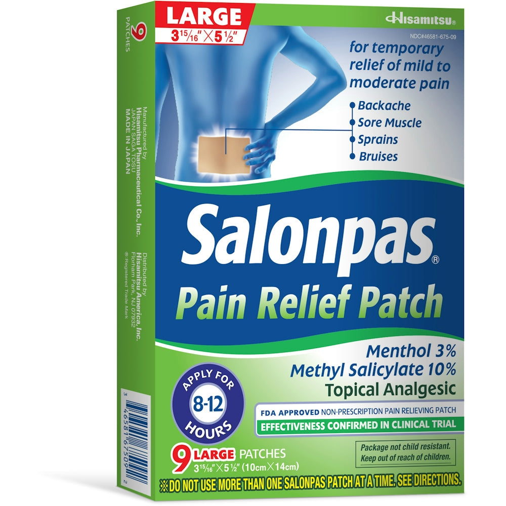 Salonpas Pain Relief Patch, Topical Analgesic, Large, Double Size, Value Pack