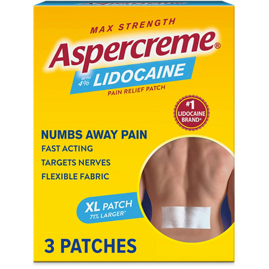 Aspercreme Pain Relief Patch, With 4% Lidocaine, Max Strength, XL