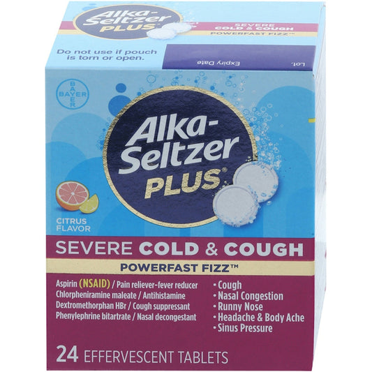 Alka-Seltzer Plus Severe Cold & Cough Effervescent Tablets Citrus