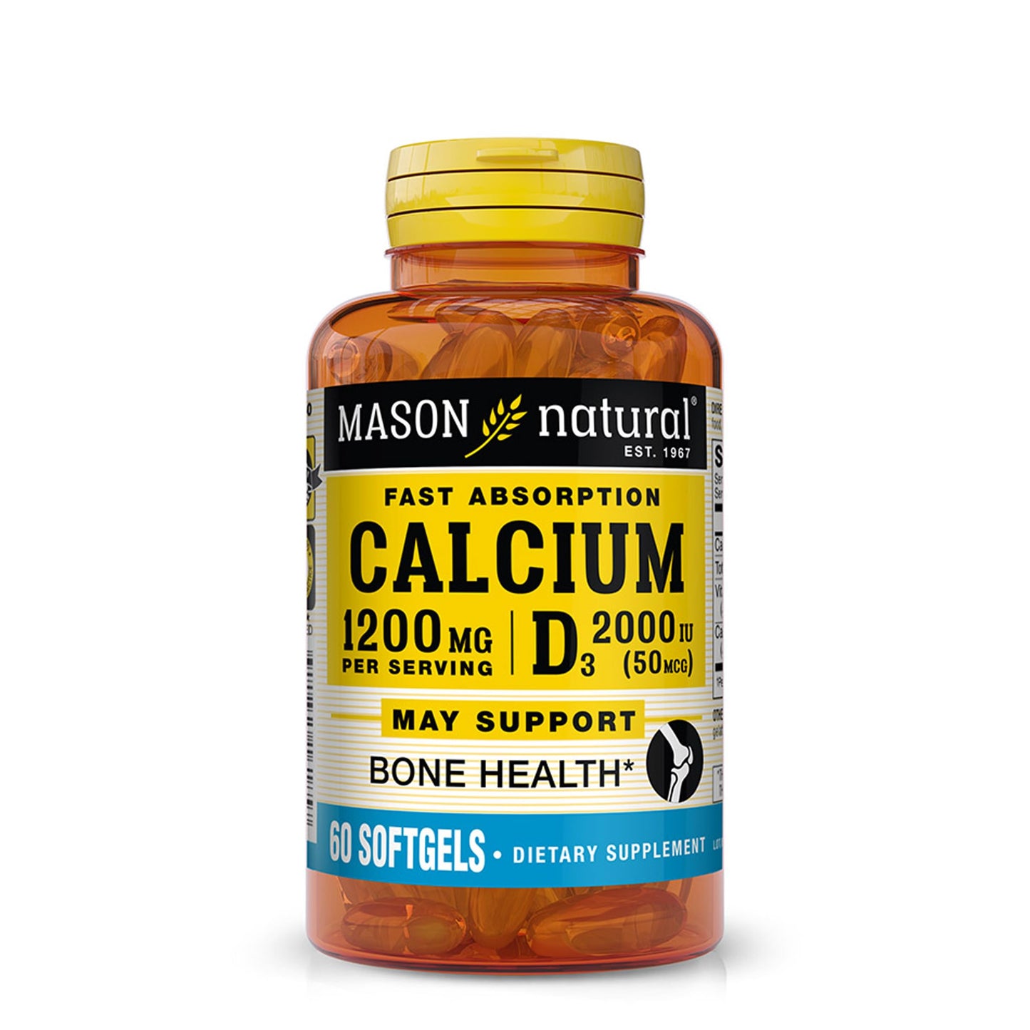Mason Natural Liquid Calcium 1200 Mg With D3 2000 Iu Softgels
