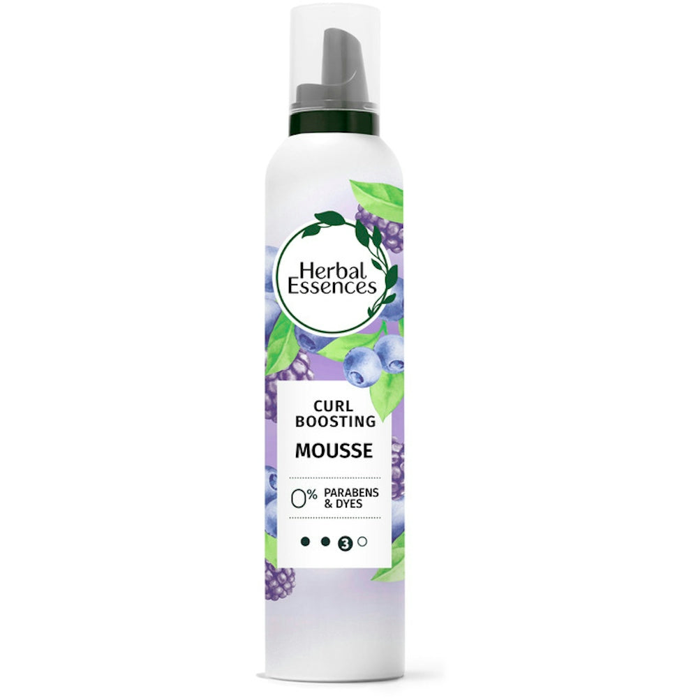 Herbal Essences Curl Boosting Mousse, Frizz Control For Curly & Wavy Hair, Long-Lasting Hold With Berry Scent, Paraben & Dye-Free, Cruelty-Free, 6.8 Fl Oz Each