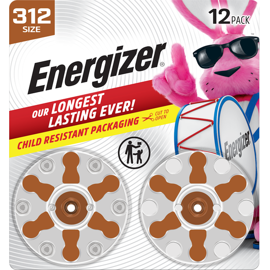Energizer Batteries, Zinc Air, 1.45 V, Size 312
