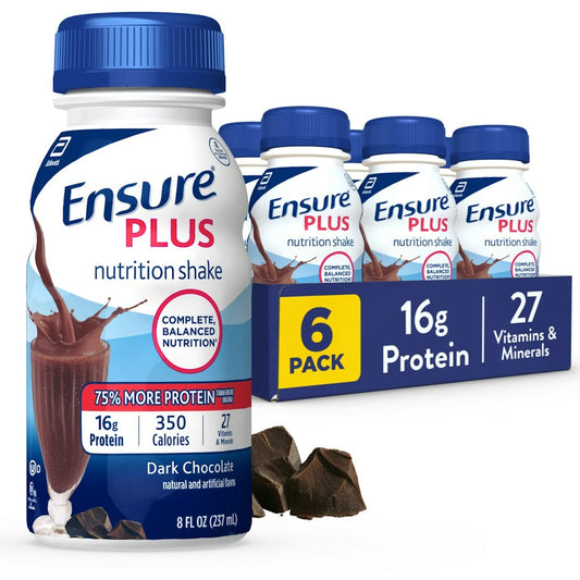 Ensure Plus Nutrition Shake Dark Chocolate Ready To Drink Bottles 48 Fl Oz