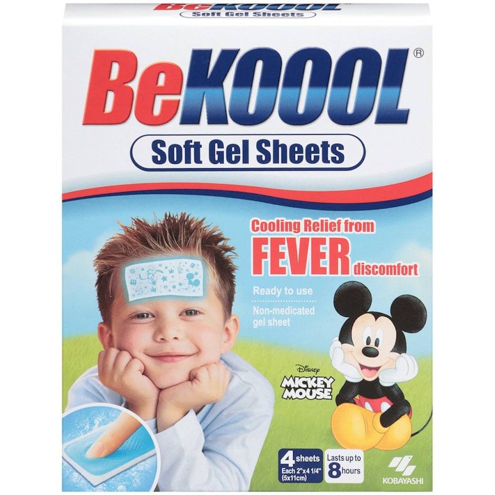 Be Koool Immediate Cooling Fever Reducing Soft Gel Sheets For Kids