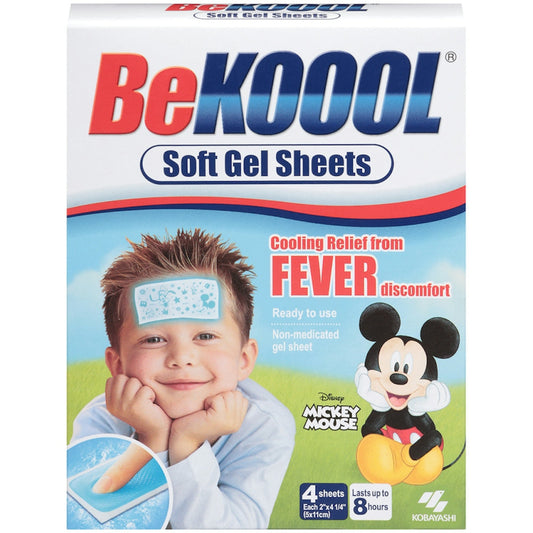 Be Koool Immediate Cooling Fever Reducing Soft Gel Sheets For Kids
