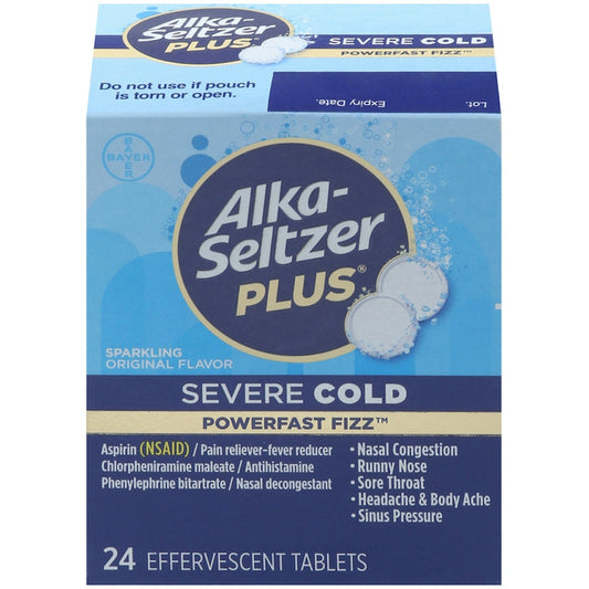 Alka-Seltzer Plus Severe Cold, Effervescent Tablets, Sparkling Original Flavor