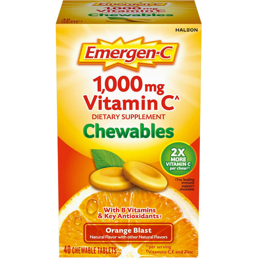 Emer'gen-C 1000 Mg Vitamin Orange Blast Chewable Tablets