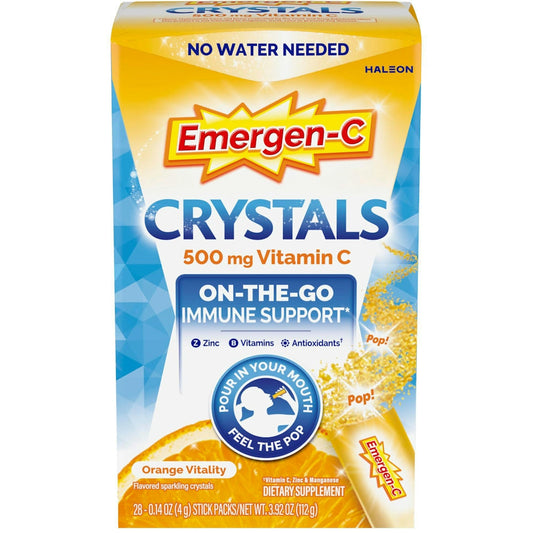 Emergen-C Crystals on-the-Go Vitamin Supplement For Immune Support Orange Vitality
