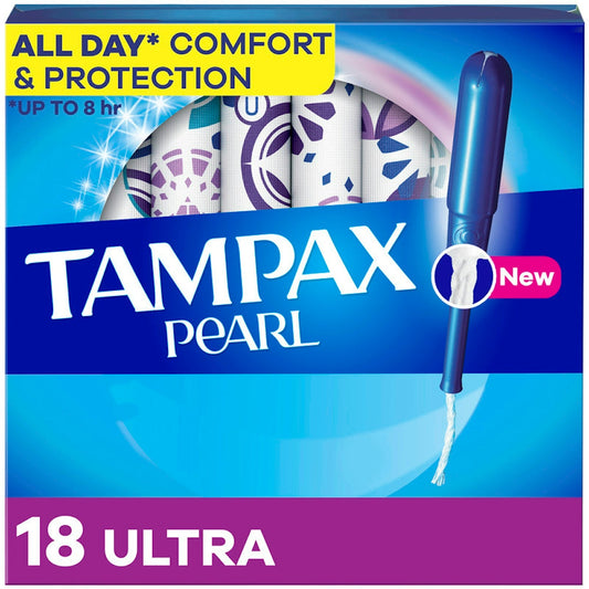Tampax Pearl Plastic Tampons, Ultra Absorbency, Unscented