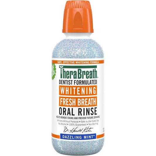 TheraBreath Dazzling Mint Whitening Fresh Oral Rinse 16 Fl Oz