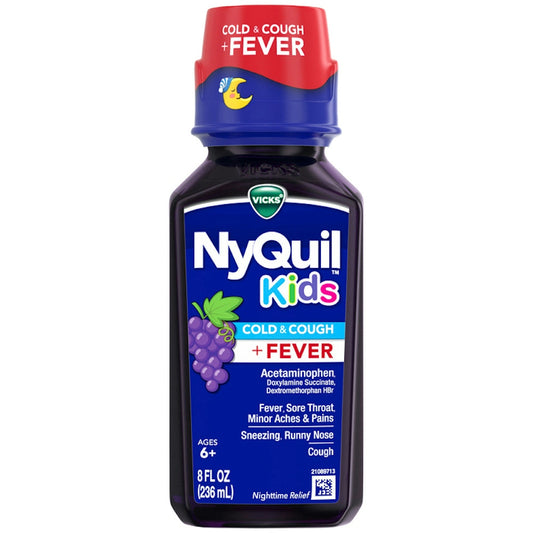 Vicks NyQuil Kids Cold & Cough + Fever Multi-Symptom Relief Grape Liquid