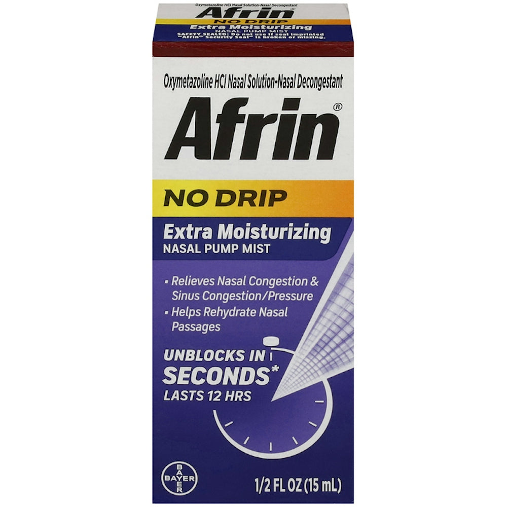 Afrin Nasal Pump Mist, Extra Moisturizing, No Drip 0.5 Fl Oz