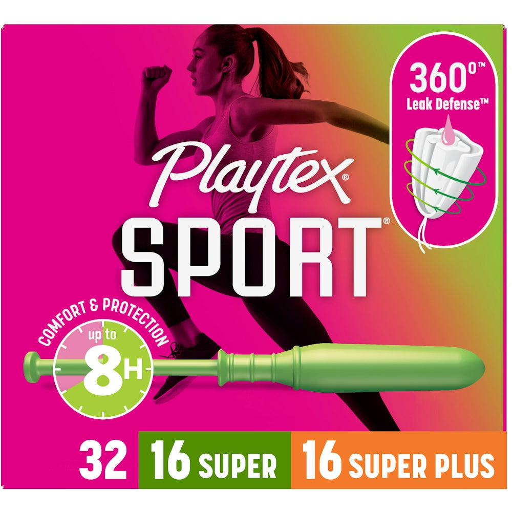 Playtex Sport Tampons, Plastic Applicator, Super/Super Plus