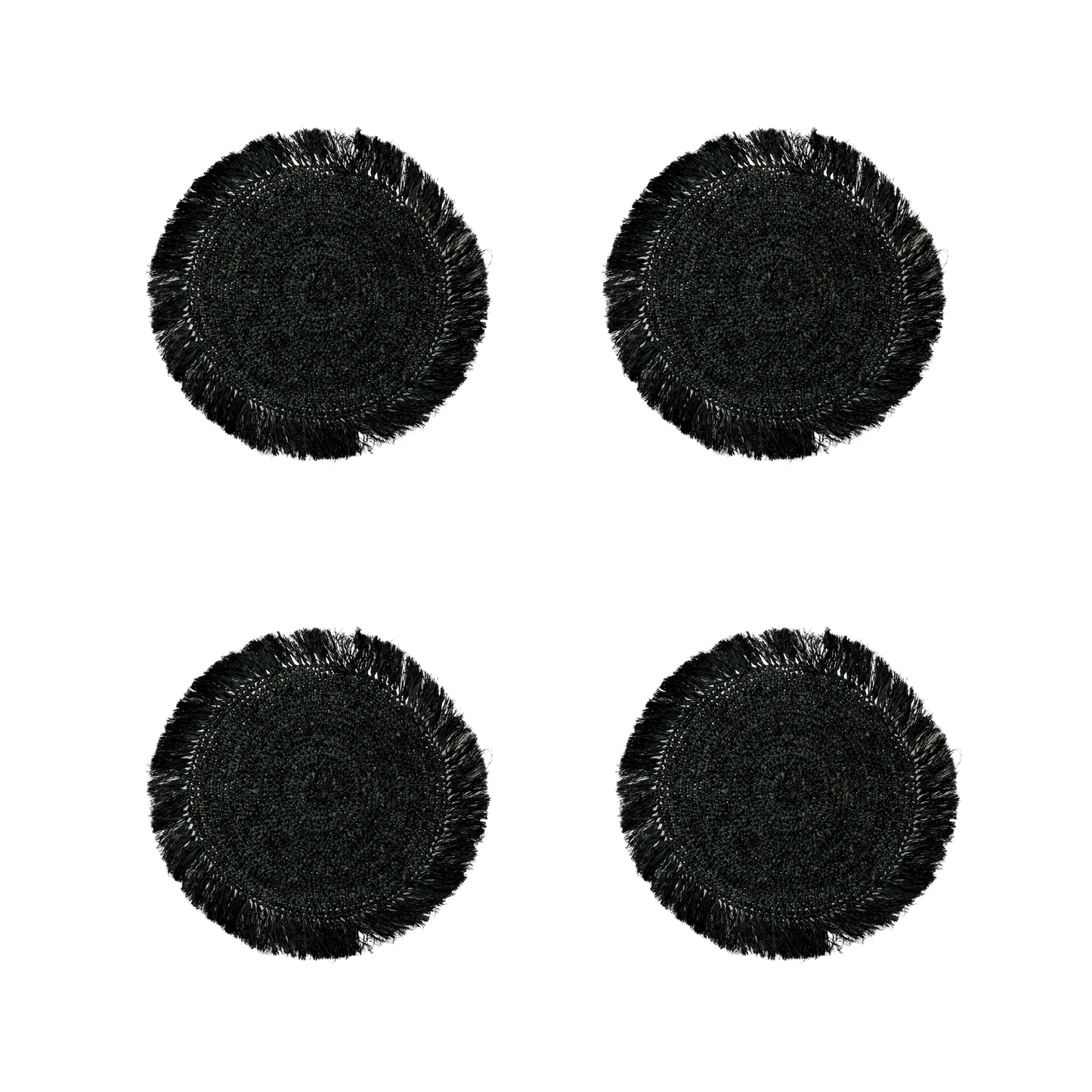 Woven Raffia Circular Placemats - Set of 4