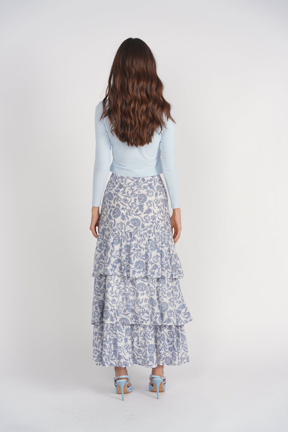 Ruffles Skirt- Turkish Blue