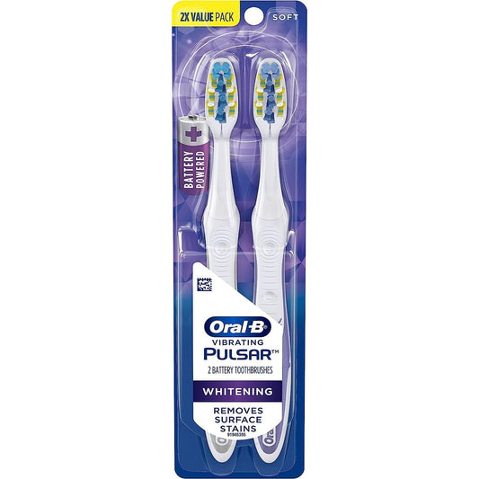 Oral-B Pulsar Battery Toothbrushes, Soft, Whitening, Value Pack