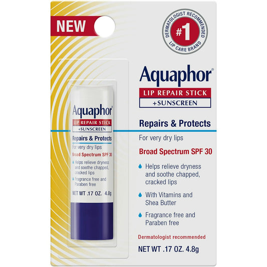 Aquaphor Lip Repair Stick + Sunscreen SPF 30, .17 Oz