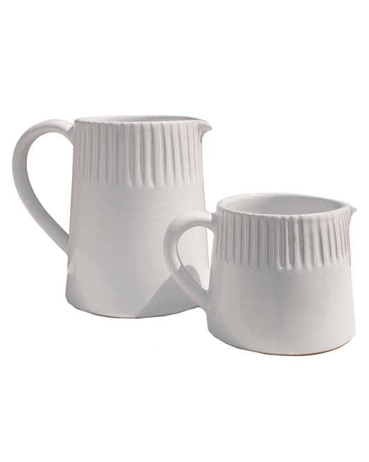 Milk White Lines Pitcher