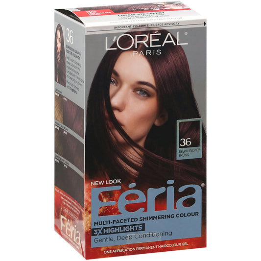 Feria L Oreal Paris Permanent Hair Color 36 Deep Burgundy Brown