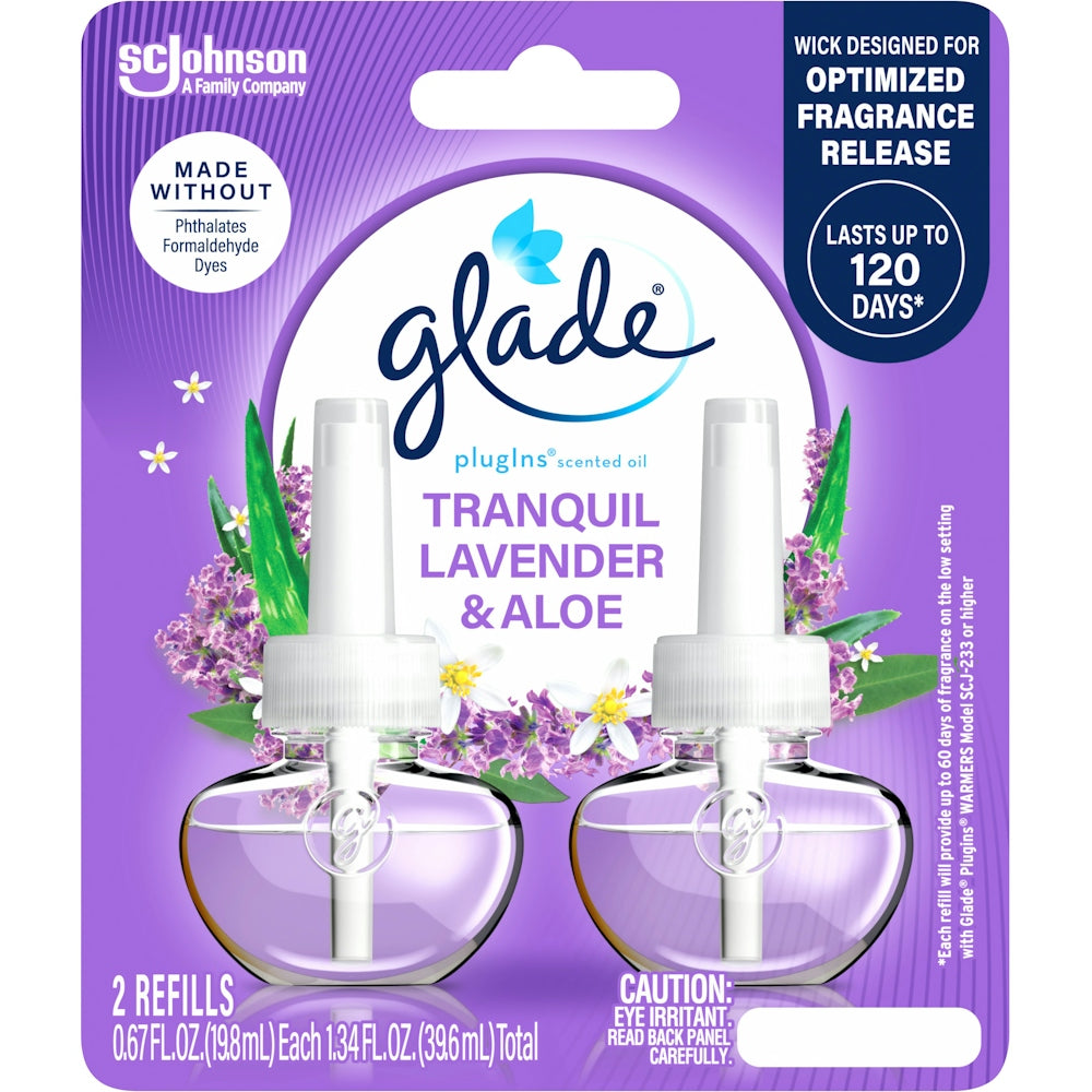 Glade PlugIns Tranquil Lavender & Aloe Scented Oil Refills