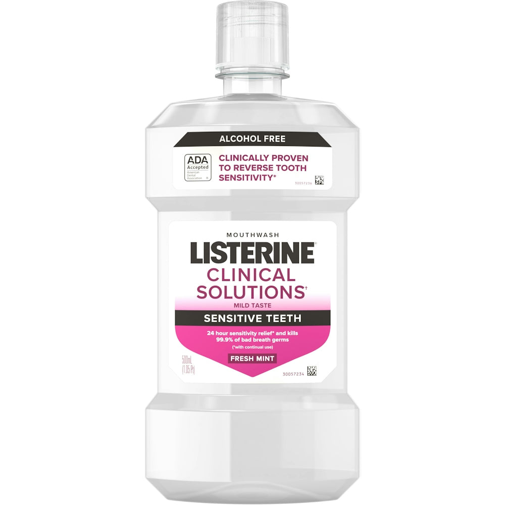 Listerine Clinical Solutions Sensitive Teeth Mouthwash, Mint, 500 mL