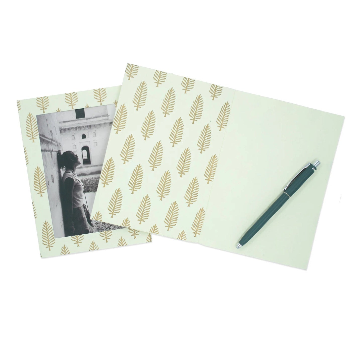 Handmade Photo Note Cards | Upcycled Tree-Free Paper | GOLDEN LEAF | Fair Trade | Set of 8 - Osadia Concept Store