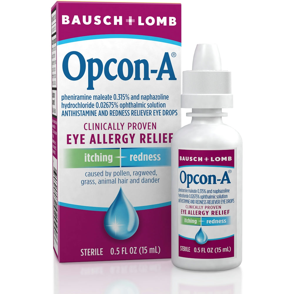 Opcon-A Bausch & Lomb Allergy Relief Eye Drops - 0.5 Fl Oz