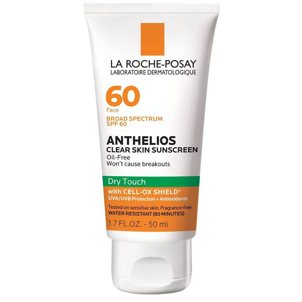 La Roche-Posay Anthelios Clear Skin, Dry Touch Face Sunscreen, Oil Free With SPF 60, 1.7 Fl. Oz
