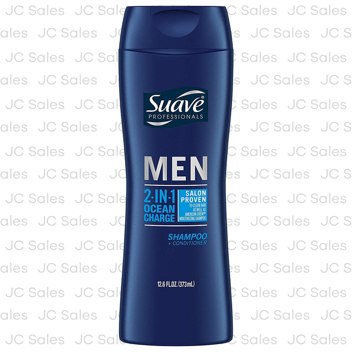 Suave Shampoo + Conditioner, 2 In 1, Men, Ocean Charge 12.6 Oz