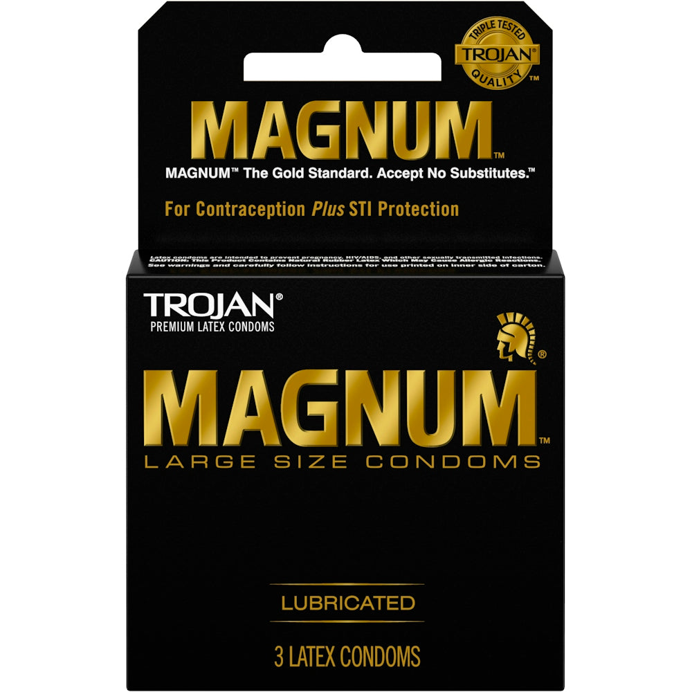Trojan Magnum Condoms, Premium Latex, Lubricated, Large Size
