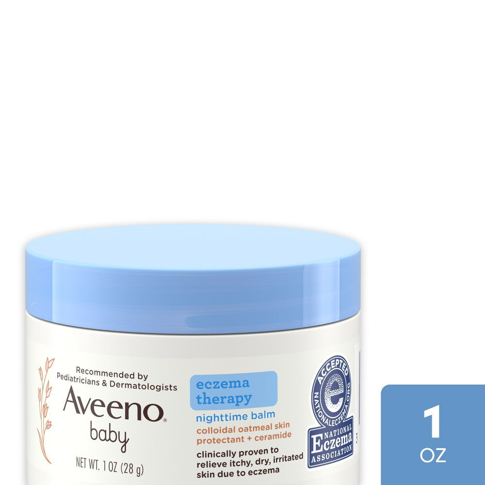 Aveeno Baby Eczema Therapy Nighttime Balm With Colloidal Oatmeal, Travel Size, 1 Oz