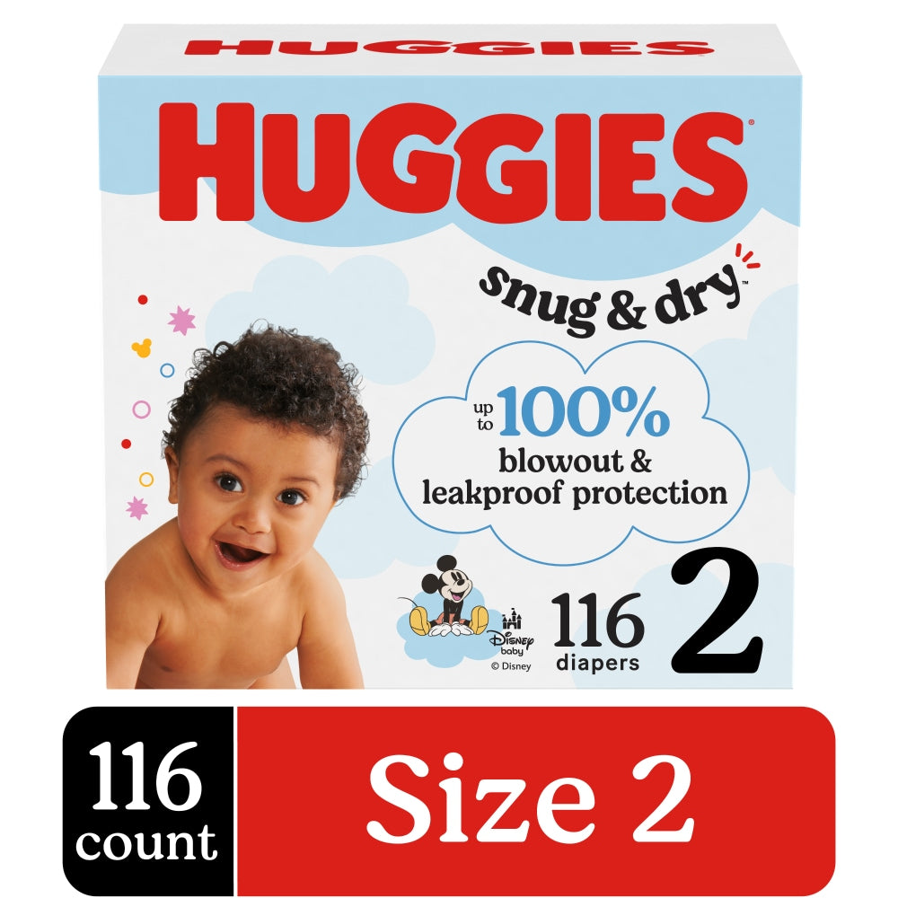 Huggies Snug & Dry Baby Diapers, Size 2 (12-18 Lbs)