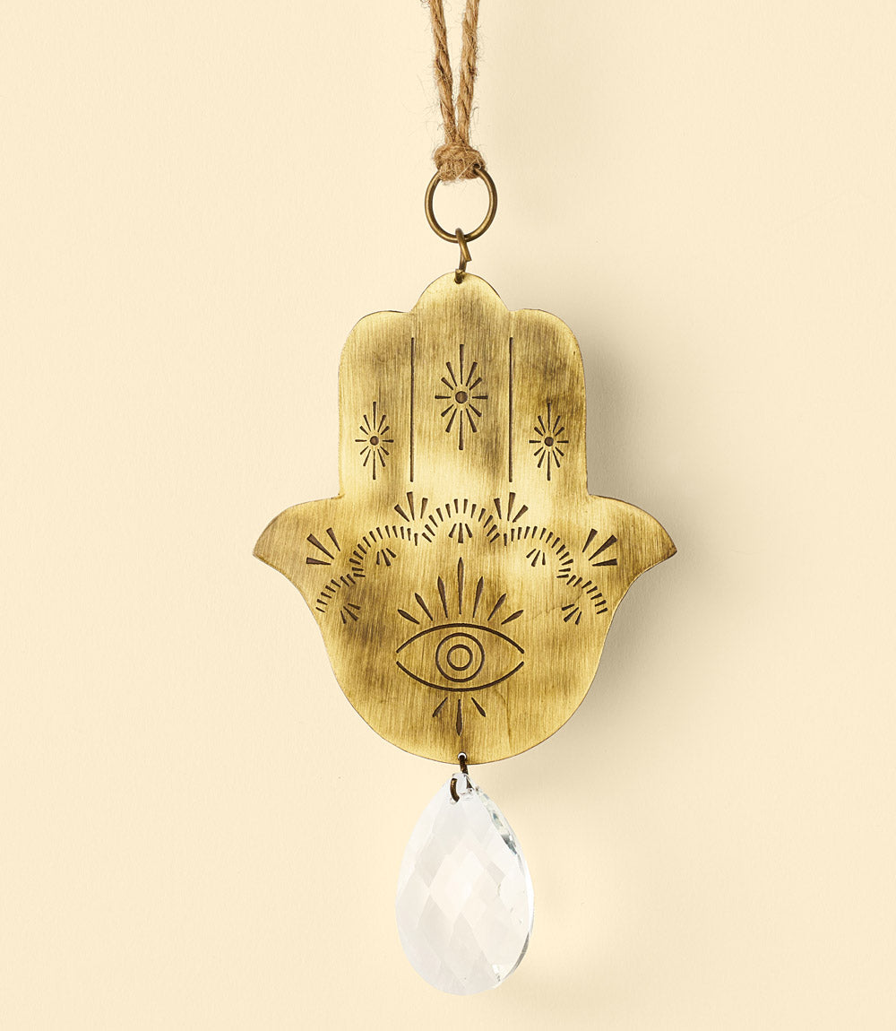 Surya Hamsa Engraved Brass Suncatcher - Osadia Concept Store