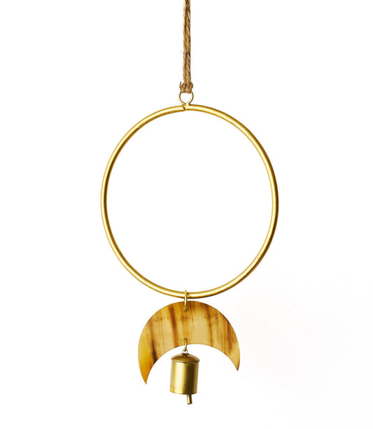 Chayana Orbit Moon Wind Chime  - Carved Horn, Hand Tuned - Osadia Concept Store