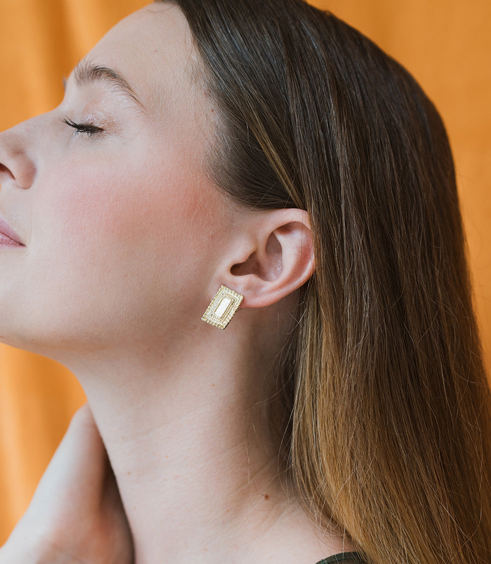 Bhavani Circle & Shield Stud Earrings - Set of 2 - Osadia Concept Store