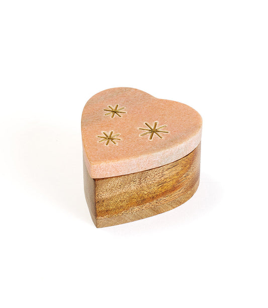 Jaipuri Heart Keepsake Box - Pink Carved Marble - Osadia Concept Store
