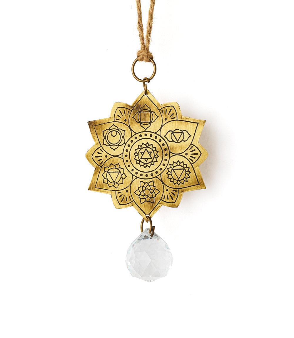 Surya Lotus Engraved Brass Suncatcher - Osadia Concept Store