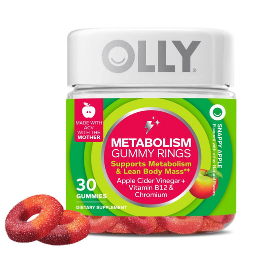 Olly Metabolism Rings Apple Flavor Gummy Supplement Vitamin B12 10mcg