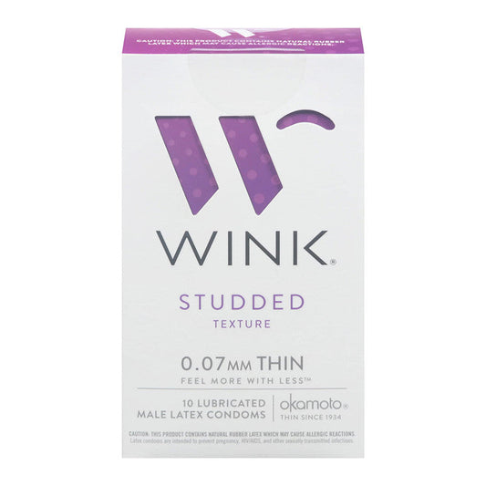 Wink Condoms, Male Latex, Studded, Lubricated