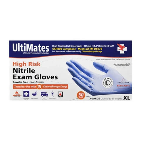 Ultimates High Risk  Nitrile Exam Gloves Large 50 Ct
