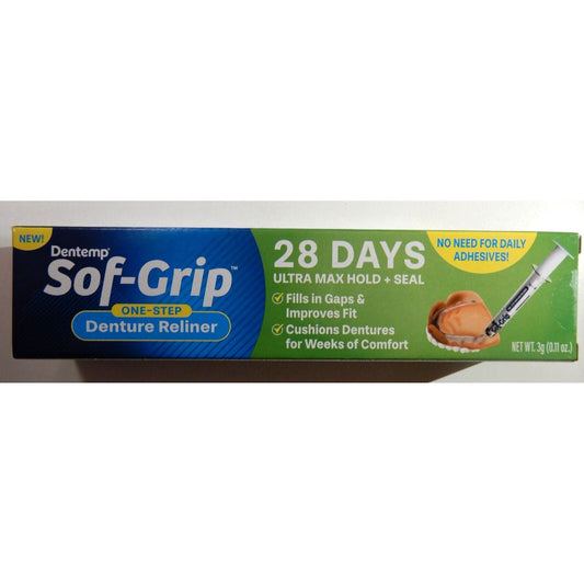 Dentemp Sof-Grip One-Step Denture Reliner, 0.11 Oz (3g) 372494000133VL