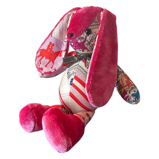 Vintage Silk Scarf Patchwork Bunny