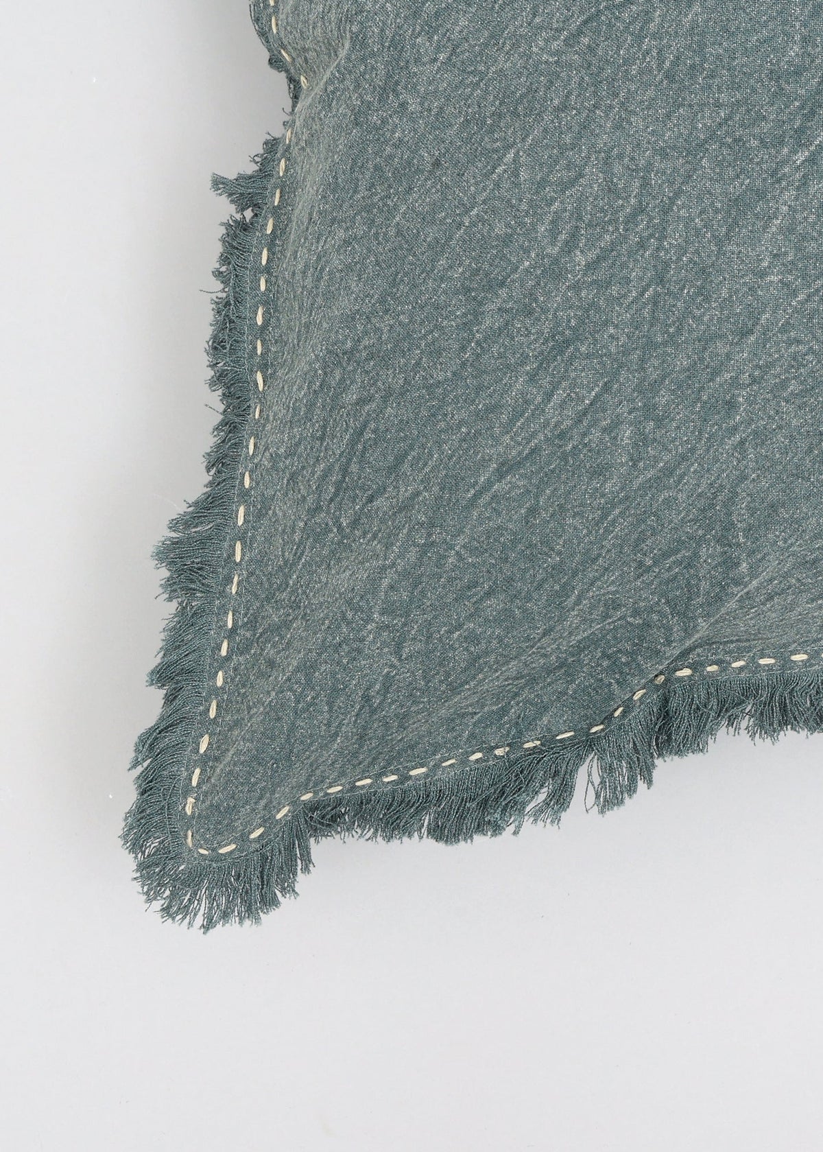Stonewashed Linen Pillow with Hand Worked Edges