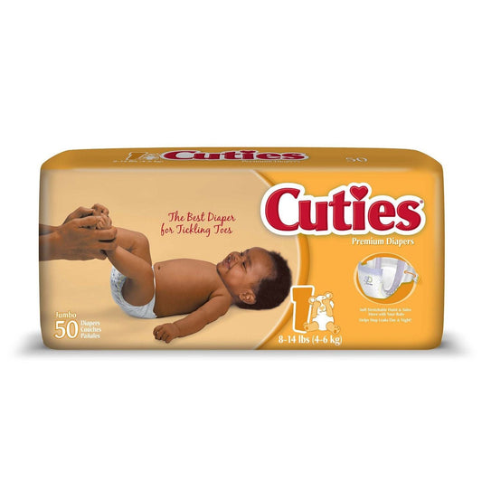 First Quality Cuties Baby Diapers, Size 1, 50 Diapers