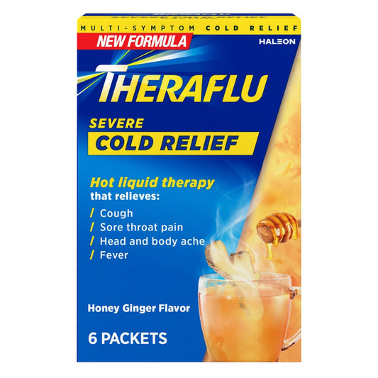 Theraflu Daytime Severe Cold Relief Powder, Honey Ginger Flavor