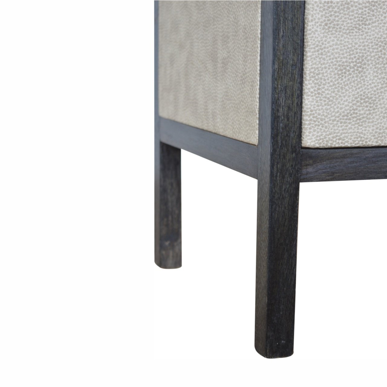 Solid Wood Faux Leather Nightstand