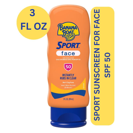 Banana Boat Sunscreen Lotion, Face, Broad Spectrum Spf 50 3 Fl Oz