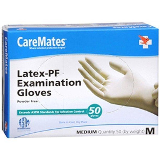 CareMates Latex Powder Free Examination Gloves, Medium