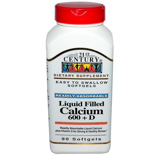 21st Century Liquid Filled Calcium Plus D3, 600 Mg, 90 Rapid Release Softgels